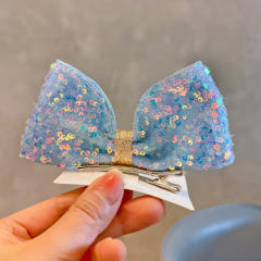 Korean fashion sweet sequins bow hair clips for kids
