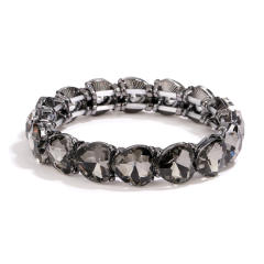 Amazon hot sale color glass crystal statement elastic bangle