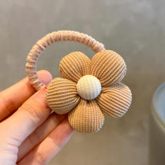 Spring design plain color flower hair ties for kids