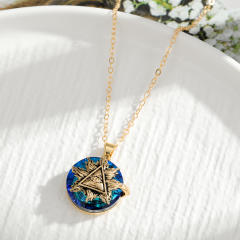 Amazon hot sale evil eye glass crystal pendant necklace