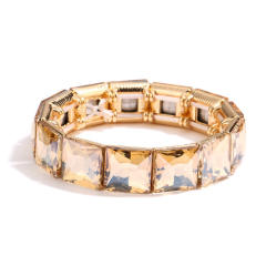 Creative glass crystal statement elastic bangle