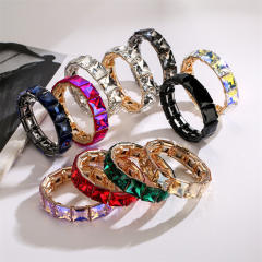 Creative glass crystal statement elastic bangle