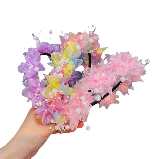 Occident fashion fabric flower crown headband for kids