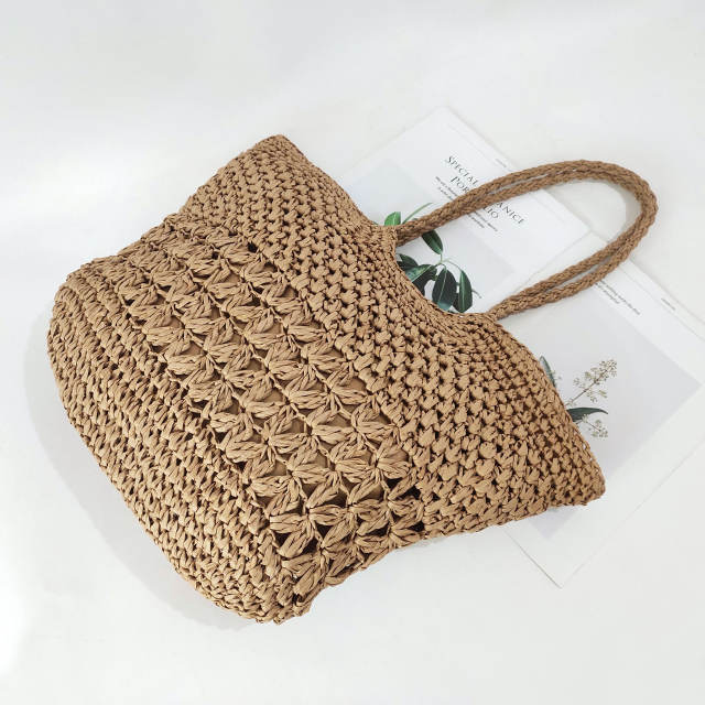 INS trend summer beach design large capacity straw tote bag