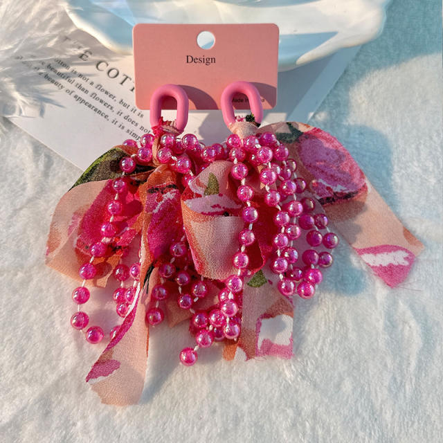 Summer design colorful acrylic chain earrings