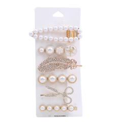 Fashionable imitation pearl bead hair clips set