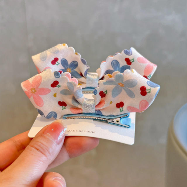 Sweet polka dots bunny ear hair clips set for kids