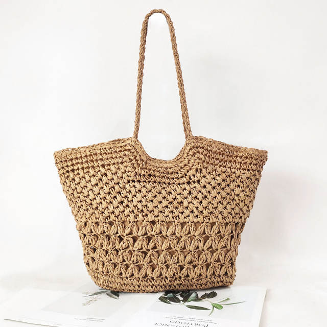INS trend summer beach design large capacity straw tote bag