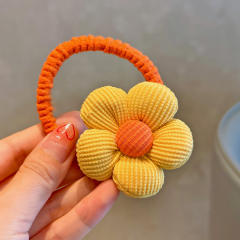 Spring design plain color flower hair ties for kids