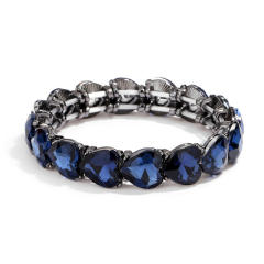 Amazon hot sale color glass crystal statement elastic bangle