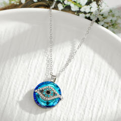 Amazon hot sale evil eye glass crystal pendant necklace