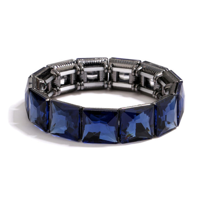 Creative glass crystal statement elastic bangle