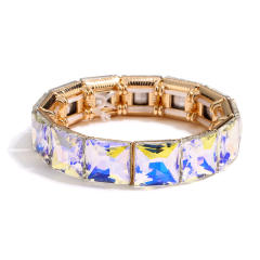 Creative glass crystal statement elastic bangle