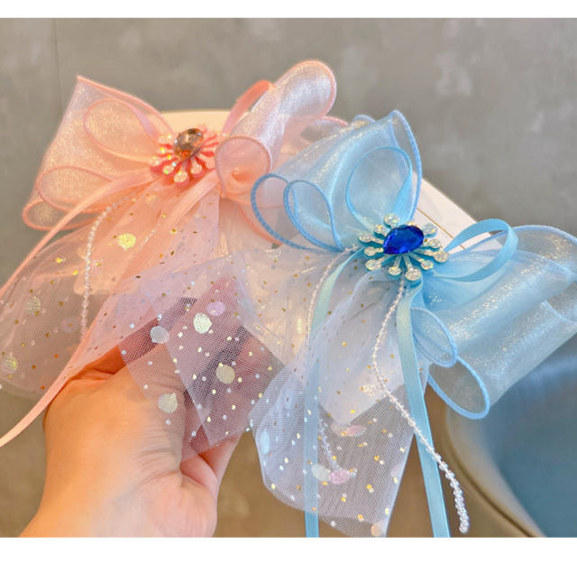 Korean fashion hot sale sweet bow hair clips for kids
