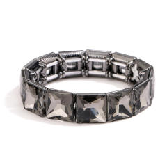 Creative glass crystal statement elastic bangle