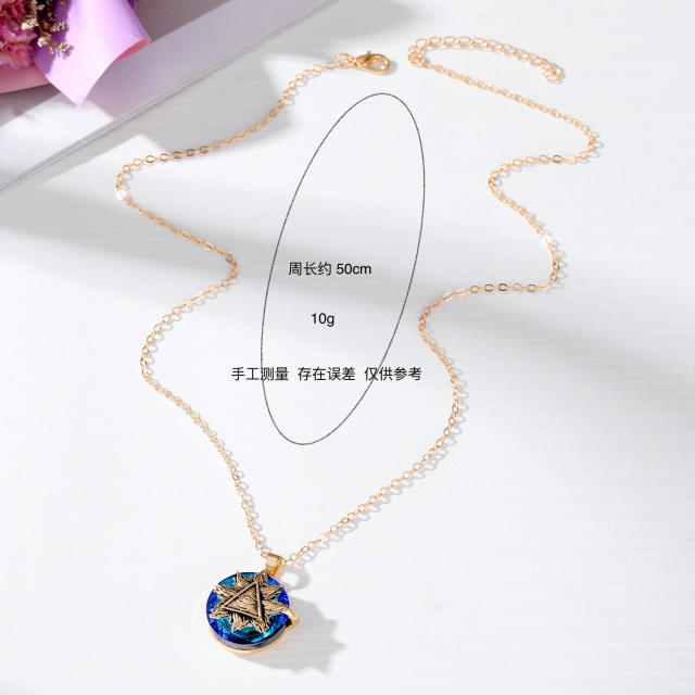 Amazon hot sale evil eye glass crystal pendant necklace