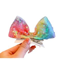 Korean fashion sweet sequins bow hair clips for kids