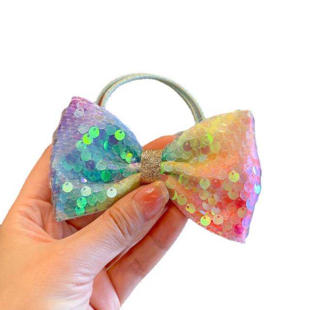 Cute sequins bow hair ties for kids