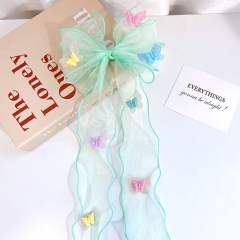Rhinestone bow organza bow kids hair clips