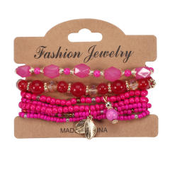 Boho colorful  bead layer bracelet set