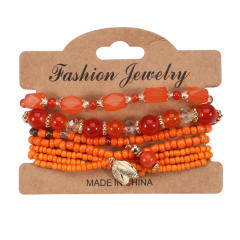 Boho colorful  bead layer bracelet set