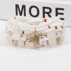 Boho colorful  bead layer bracelet set