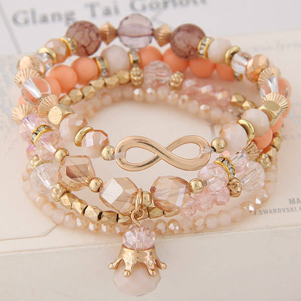Personality boho infinity symbol bead bracelet