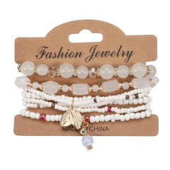 Boho colorful  bead layer bracelet set