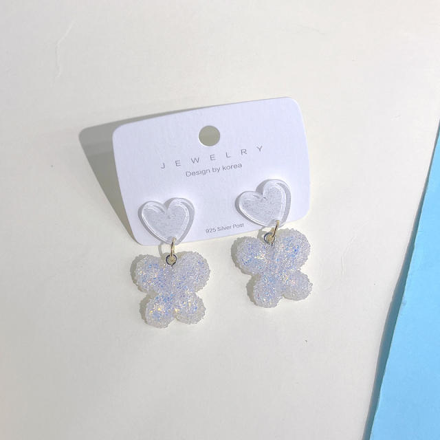 Sweet spring colorful acrylic butterfly earrings