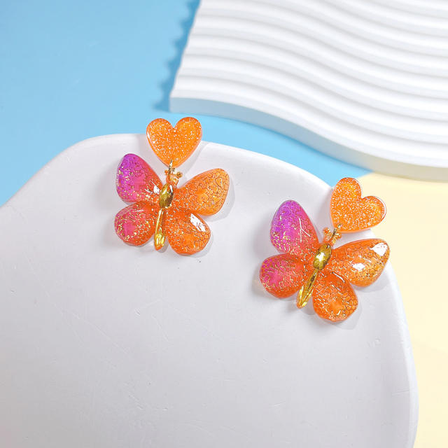 Sweet spring colorful acrylic butterfly earrings