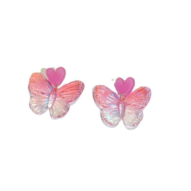 Colorful acrylic butterfly earrings