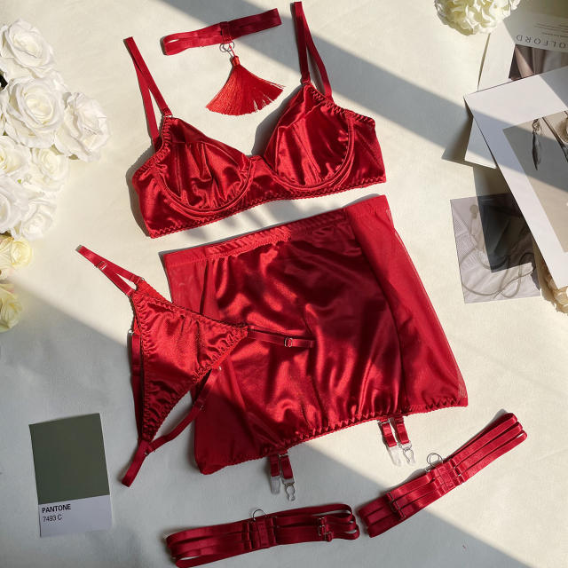 Amazon plain color stain sexy lingerie set