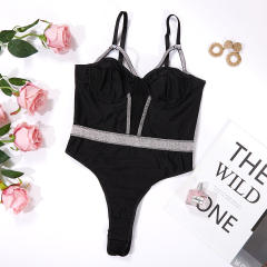 Hot sale sexy black color bodysuit lingerie