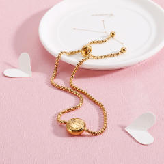 Korean fashion diamond zodiac stainless steel slide bracelet