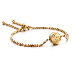 Korean fashion diamond zodiac stainless steel slide bracelet