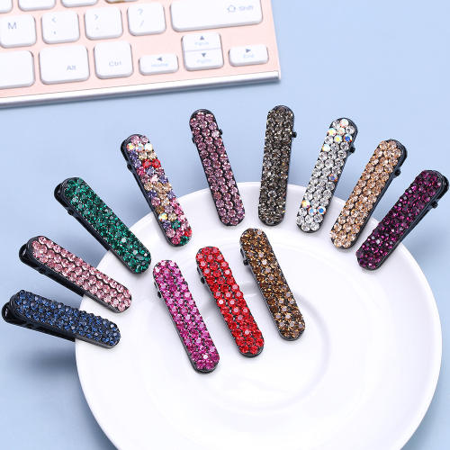Delicate three row crystal colorful hair clips