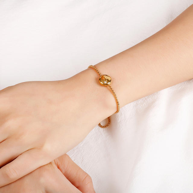 Korean fashion diamond zodiac stainless steel slide bracelet