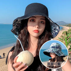 Korean fashion summer design color pattern two side sun hat