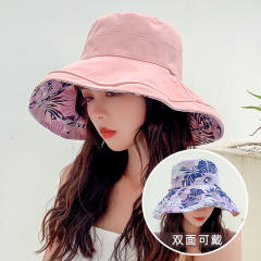 Korean fashion summer design color pattern two side sun hat