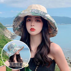 Korean fashion summer design color pattern two side sun hat