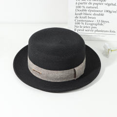 Elegant straw boater hat