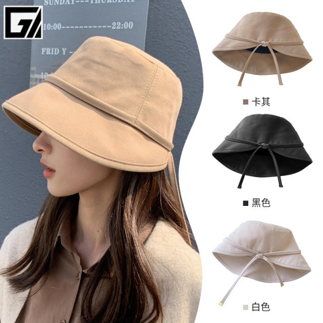 Korean fashion plain color sun hat