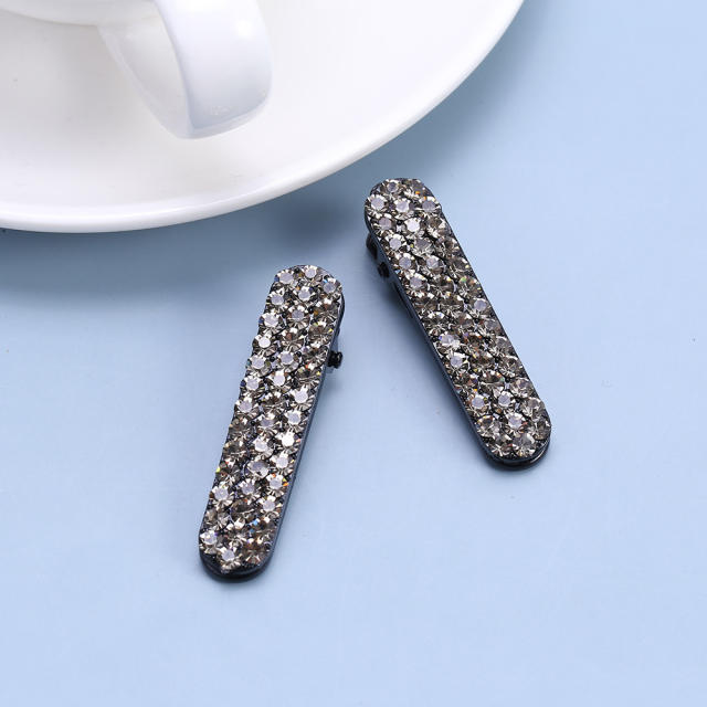 Delicate three row crystal colorful hair clips