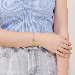 Chic design diamond initial letter stainless steel bracelet