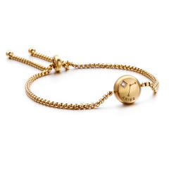 Korean fashion diamond zodiac stainless steel slide bracelet
