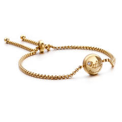 Korean fashion diamond zodiac stainless steel slide bracelet