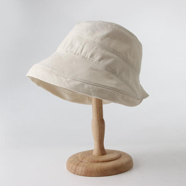 Korean fashion casual plain color bucket hat