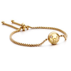 Korean fashion diamond zodiac stainless steel slide bracelet