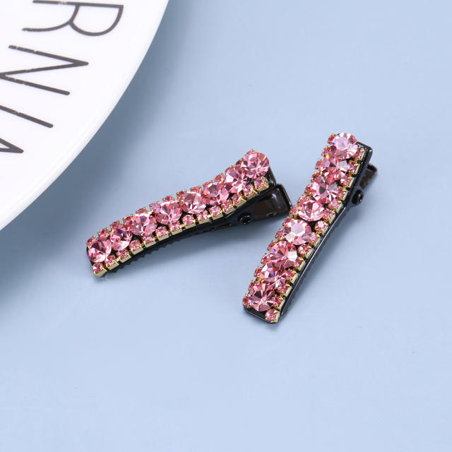 Colorful crystal statement hair clips
