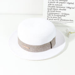 Elegant straw boater hat